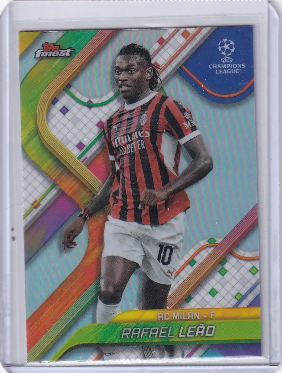 2024 25 Finest Rafael Leão soccer card featuring AC Milan player Rafael Leão