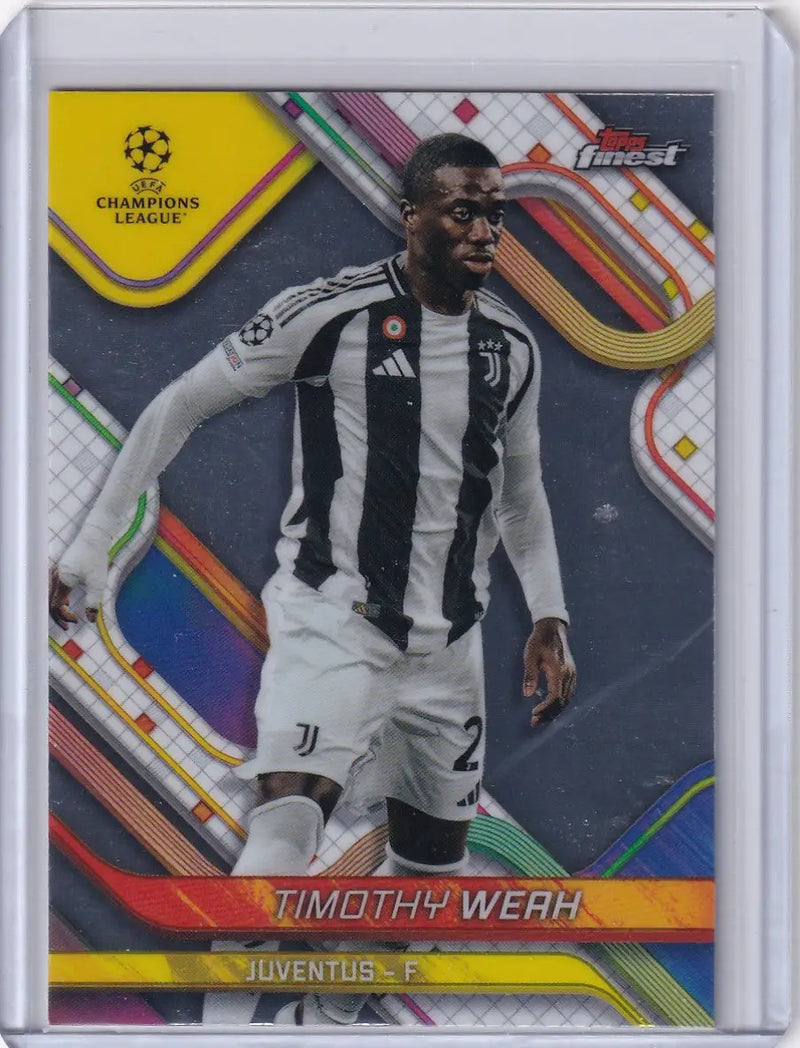 Timothy Weah Juventus soccer card from 2024-25 Finest #2 product