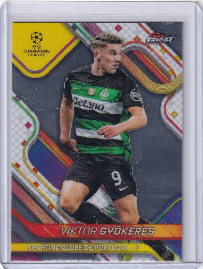 Viktor Gyökeres soccer card from 2024-25 Finest Sporting Clube de Portugal