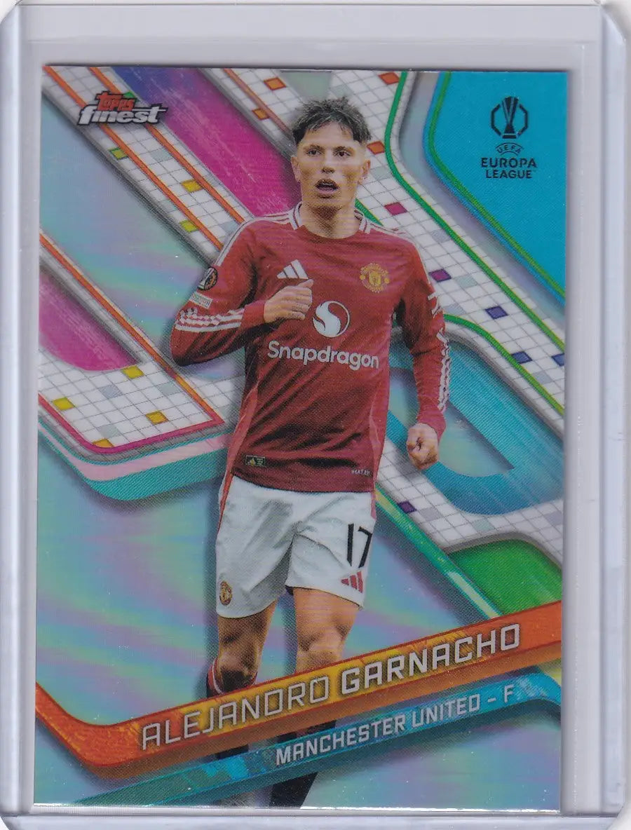 Soccer card of Alejandro Garnacho from Manchester United 2024-25 Finest series