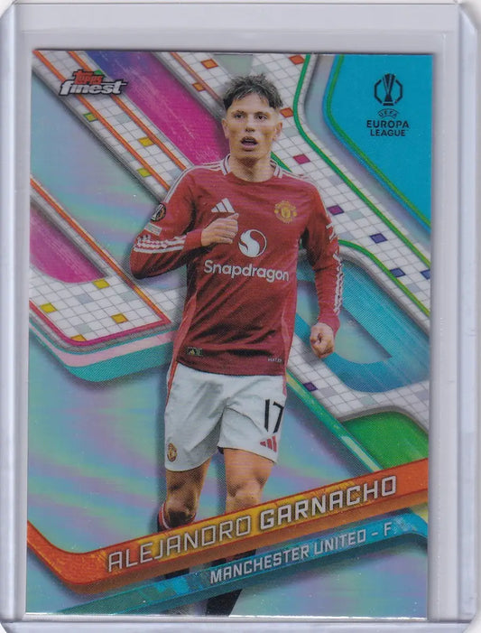 Soccer card of Alejandro Garnacho from Manchester United 2024-25 Finest series