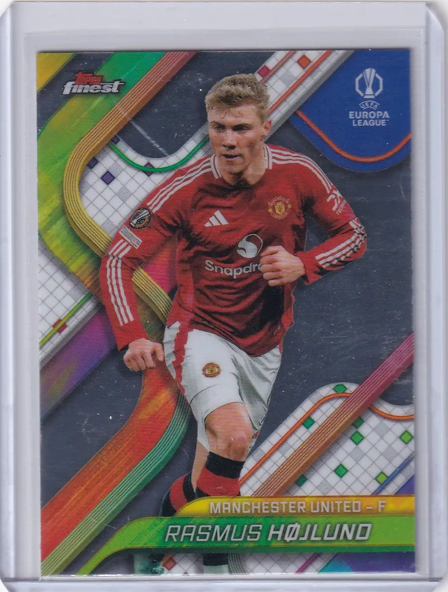 2024-25 Finest Rasmus Højlund Manchester United soccer card front view