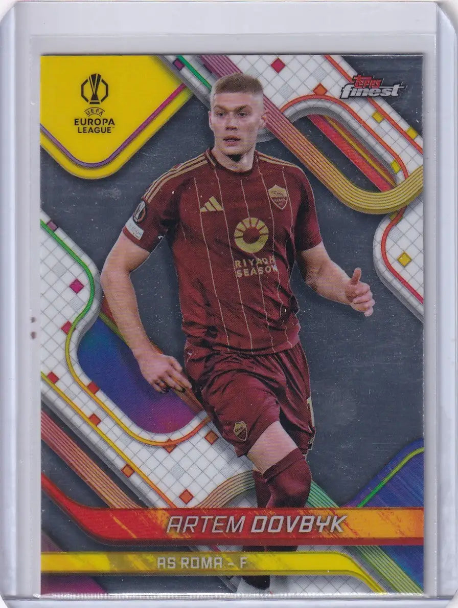 Artem Dovbyk soccer card from 2024-25 Finest #75 for AS Roma team collection