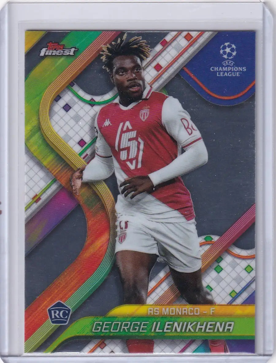 2024-25 Finest George Ilenikhena soccer card featuring AS Monaco RC player