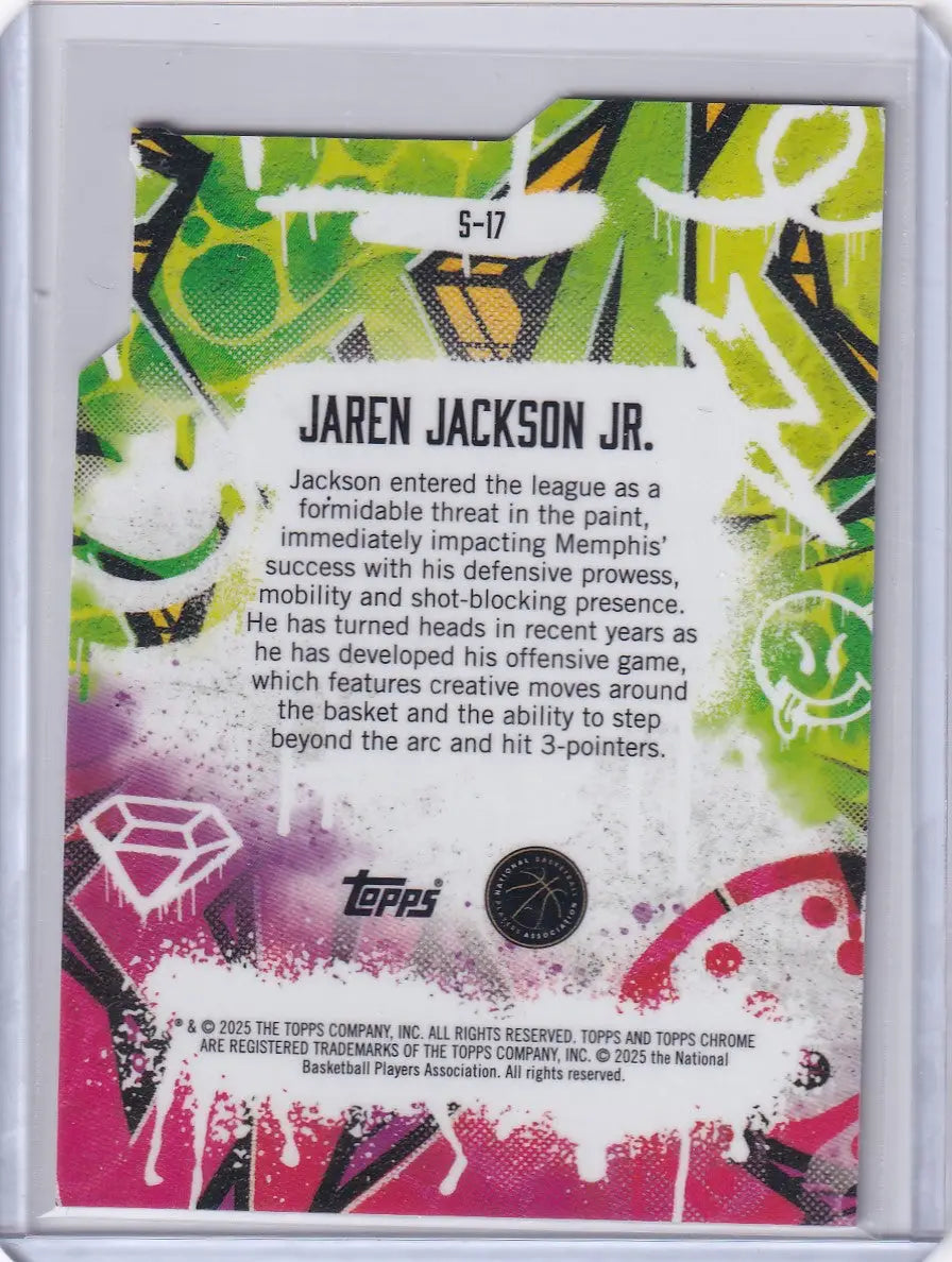 2024-25 Finest Basketball Showstoppers Jaren Jackson Jr. trading card featuring Grizzlies