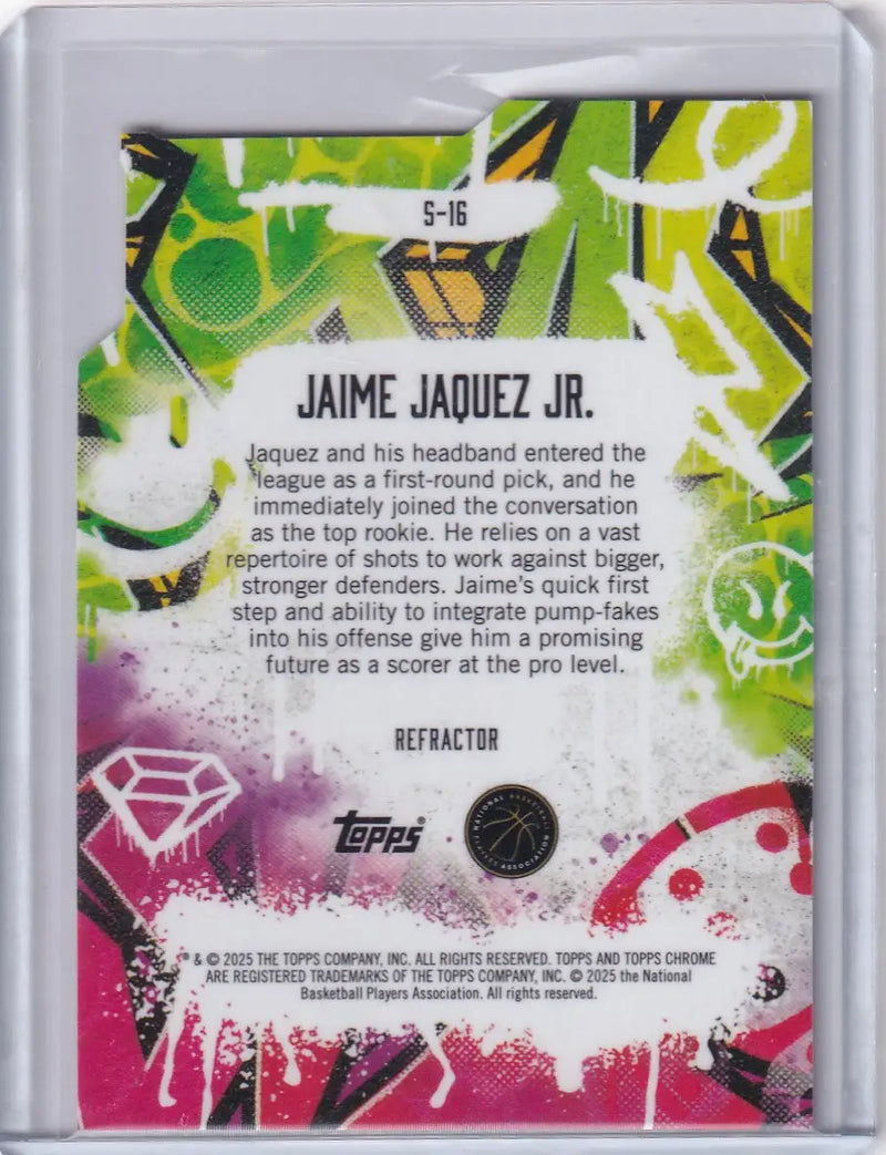 Basketball showstoppers trading card of Jaime Jaquez Jr. from 2024-25 Finest Basketball
