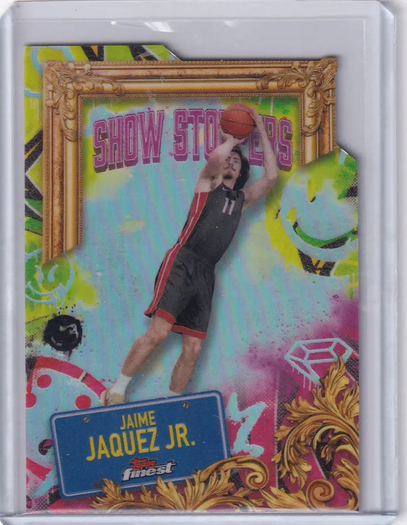 Topps Finest Basketball Showstoppers card of Jaime Jaquez Jr. from the Finest Basketball series