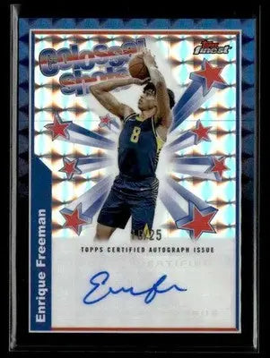 2024-25 Finest #BSA-EF Enrique Freeman Colossal Shots Autos Geom Black Refr #/25 - Basketball Card Single