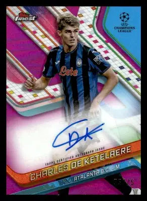2024-25 Finest UEFA Club #BA-CD Charles De Ketelaere Magenta Refr Auto - #55/75 - Soccer Card Single