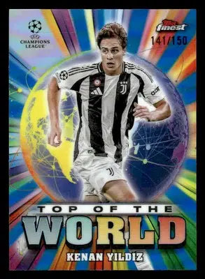 2024-25 Finest UEFA Club #TW-13 Kenan Yildiz Top World - Blue Refr #141/150 - Soccer Card Single