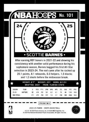 2024-25 Hoops #101 Scottie Barnes - Basketball Card Single