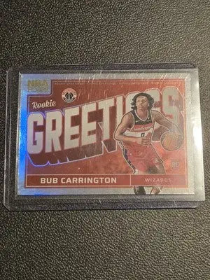 2024-25 Hoops #11 Bub Carrington Rookie Greetings - Basketball Card Single