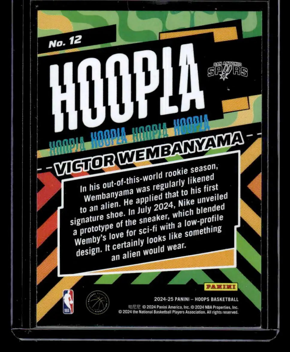 2024-25 Hoops #12 Victor Wembanyama Hoopla - Basketball Card Single
