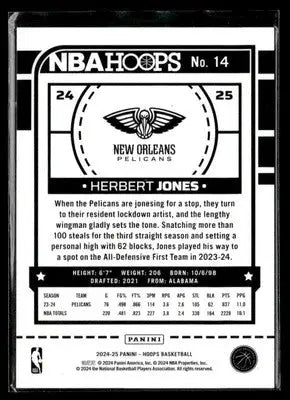 2024-25 Hoops #14 Herbert Jones Green #/99 - Basketball Card Single