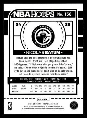 2024-25 Hoops #158 Nicolas Batum Base Los Angeles Clippers - Basketball Card Single