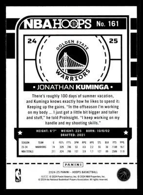 2024-25 Hoops #161 Jonathan Kuminga - Basketball Card Single