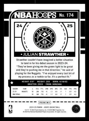 2024-25 Hoops #174 Julian Strawther - Basketball Card Single
