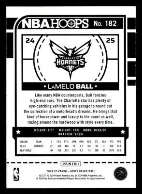 2024-25 Hoops #182 LaMelo Ball - Basketball Card Single