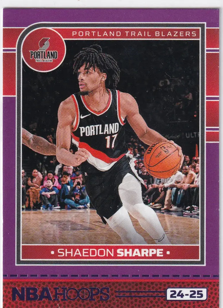 2024-25 HOOPS #184 SHAEDON SHARPE PURPLE- PORTLAND TRAIL BLAZZERS - Basketball Card Single
