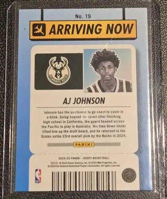 2024-25 Hoops #19 AJ Johnson Arriving Now - Basketball Card Single