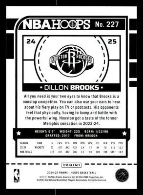 2024-25 Hoops #227 Dillon Brooks - Basketball Card Single