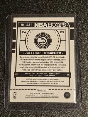 2024-25 Hoops #231 Zaccharie Risacher - Basketball Card Single