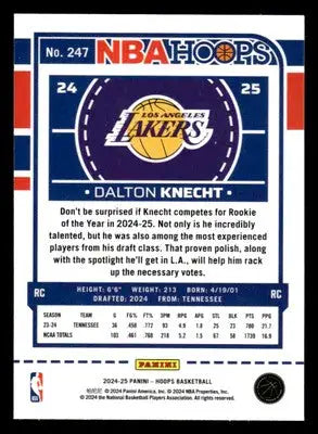 2024-25 Hoops #247 Dalton Knecht Premium - Basketball Card Single