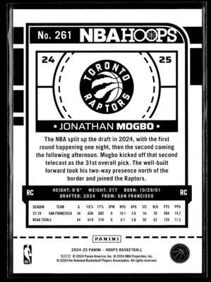2024-25 Hoops #261 Jonathan Mogbo Orange #/149 - Basketball Card Single
