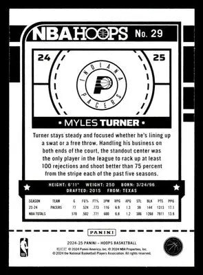 2024-25 Hoops #29 Myles Turner - Basketball Card Single