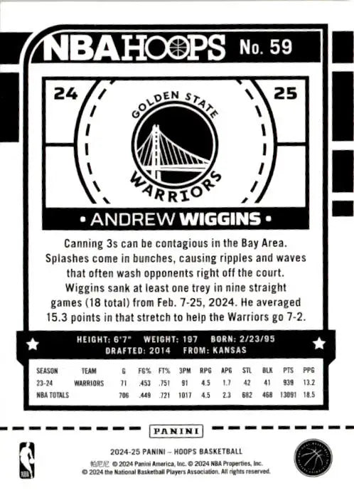 2024-25 Hoops #59 Andrew Wiggins - Basketball Card Single