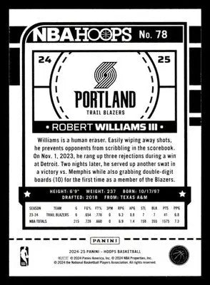 2024-25 Hoops #78 Robert Williams III B - Basketball Card Single