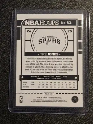 2024-25 Hoops #83 Tre Jones Blue - Basketball Card Single