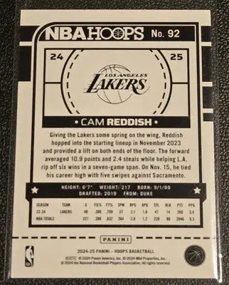 2024-25 Hoops #92 Cam Reddish Blue - Basketball Card Single