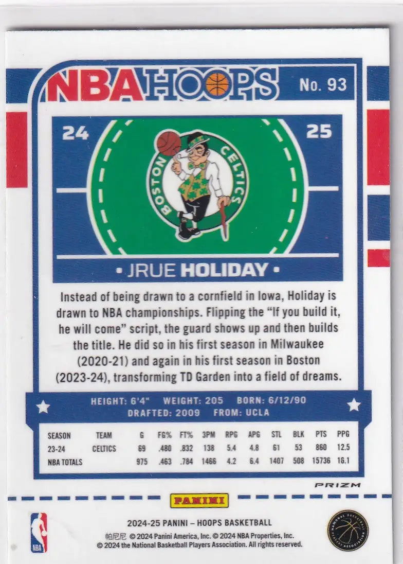 2024-25 HOOPS #93 JRUE HOLIDAY WINTER- BOSTON CELTICS - Basketball Card Single