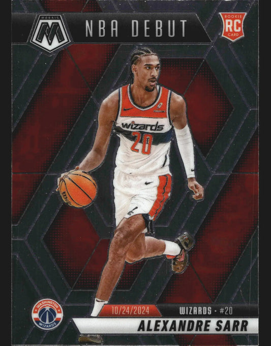 2024-25 Mosaic Alexandre Sarr #254 NBA Debut RC Wizards - Basketball Card Single