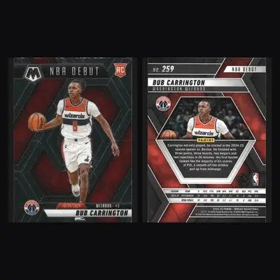 2024-25 Mosaic Bub Carrington #259 NBA Debut RC Wizards - Basketball Card Single