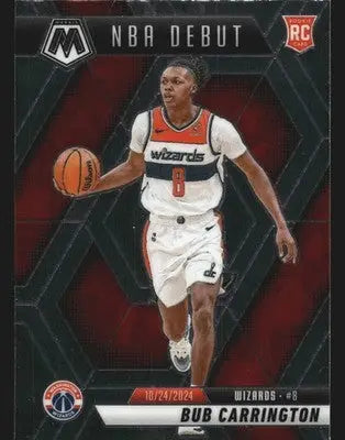 2024-25 Mosaic Bub Carrington #259 NBA Debut RC Wizards - Basketball Card Single