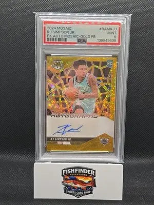2024-25 Mosaic KJ Simpson Fast Break Gold Rookie Auto /10 Charlotte Hornets - Basketball Card Single