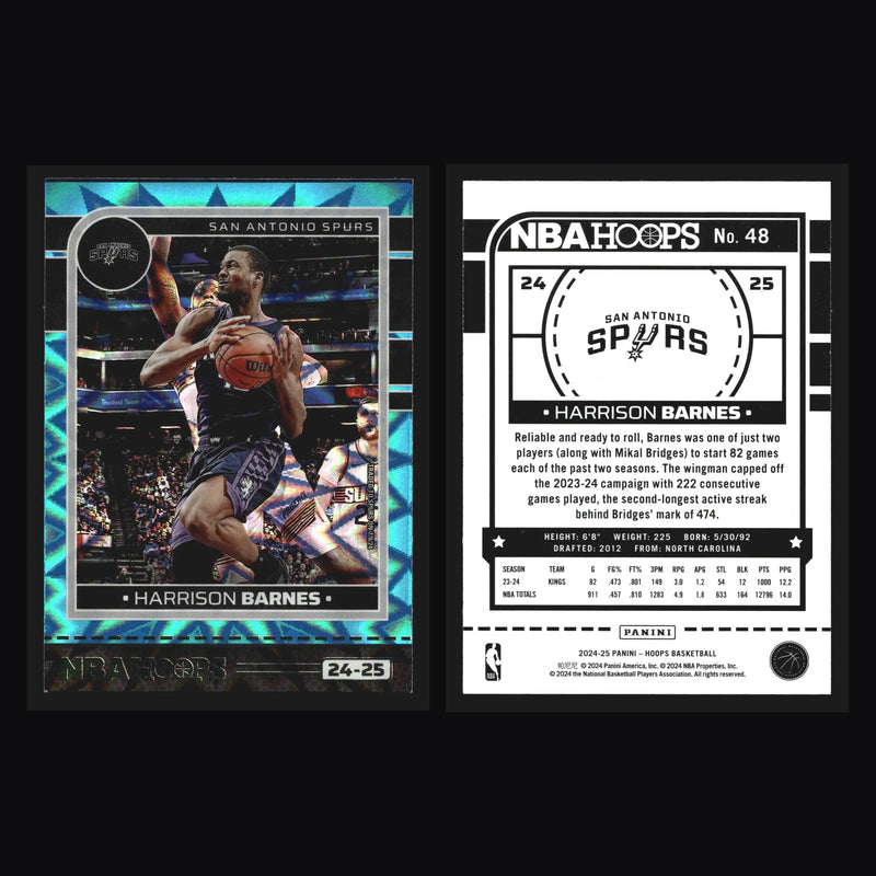 2024-25 NBA Hoops Harrison Barnes #48 Teal Explosion San Antonio Spurs - Basketball Card Single