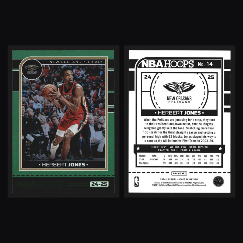 2024-25 NBA Hoops Herbert Jones #14 Green /99 New Orleans Pelicans