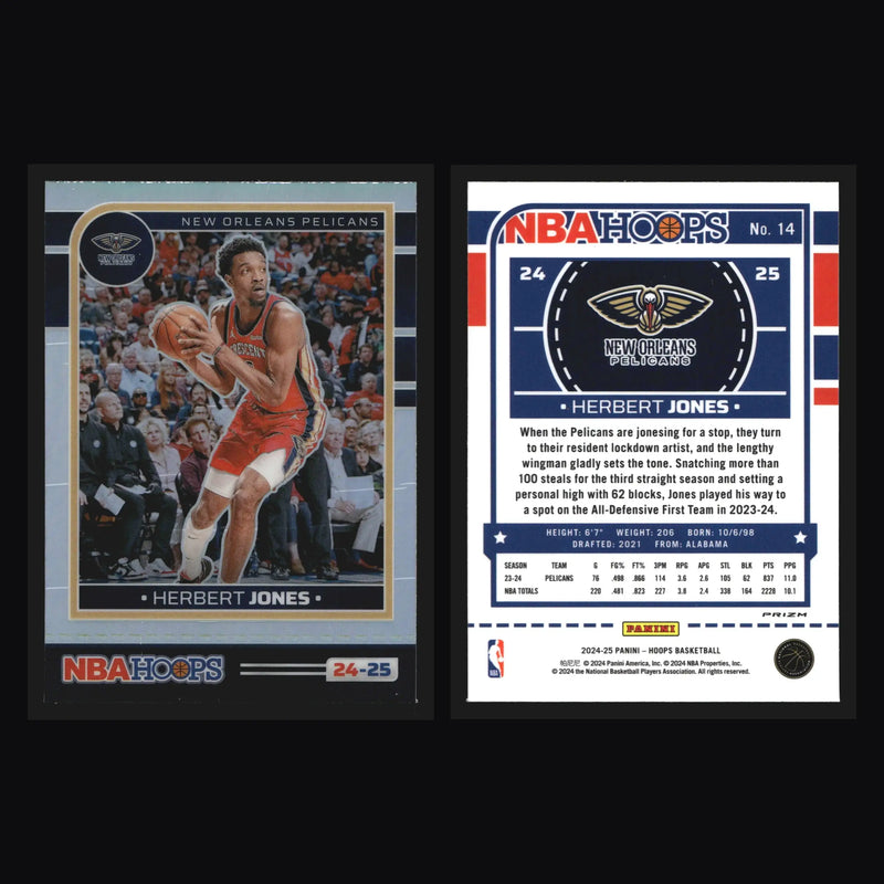 2024-25 NBA Hoops Premium Stock Herbert Jones #14 New Orleans Pelicans