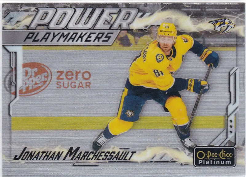 Jonathan Marchessault hockey card from 2024-25 O-Pee-Chee Platinum Jonathn Marchessault Power Playmakers