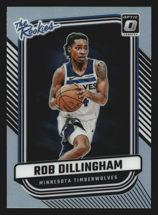 2024-25 Optic The Rookies Rob Dillingham #5 Silver Holo Prizm RC - Basketball Card Single