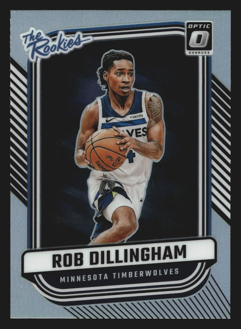 2024-25 Optic The Rookies Rob Dillingham #5 Silver Holo Prizm RC - Basketball Card Single