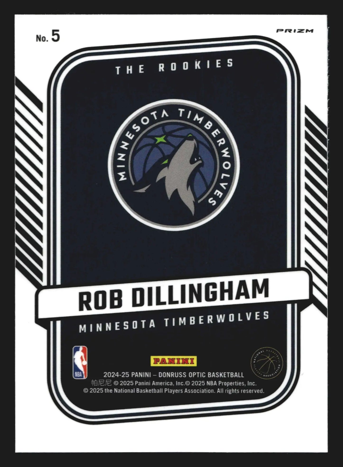 2024-25 Optic The Rookies Rob Dillingham #5 Silver Holo Prizm RC - Basketball Card Single