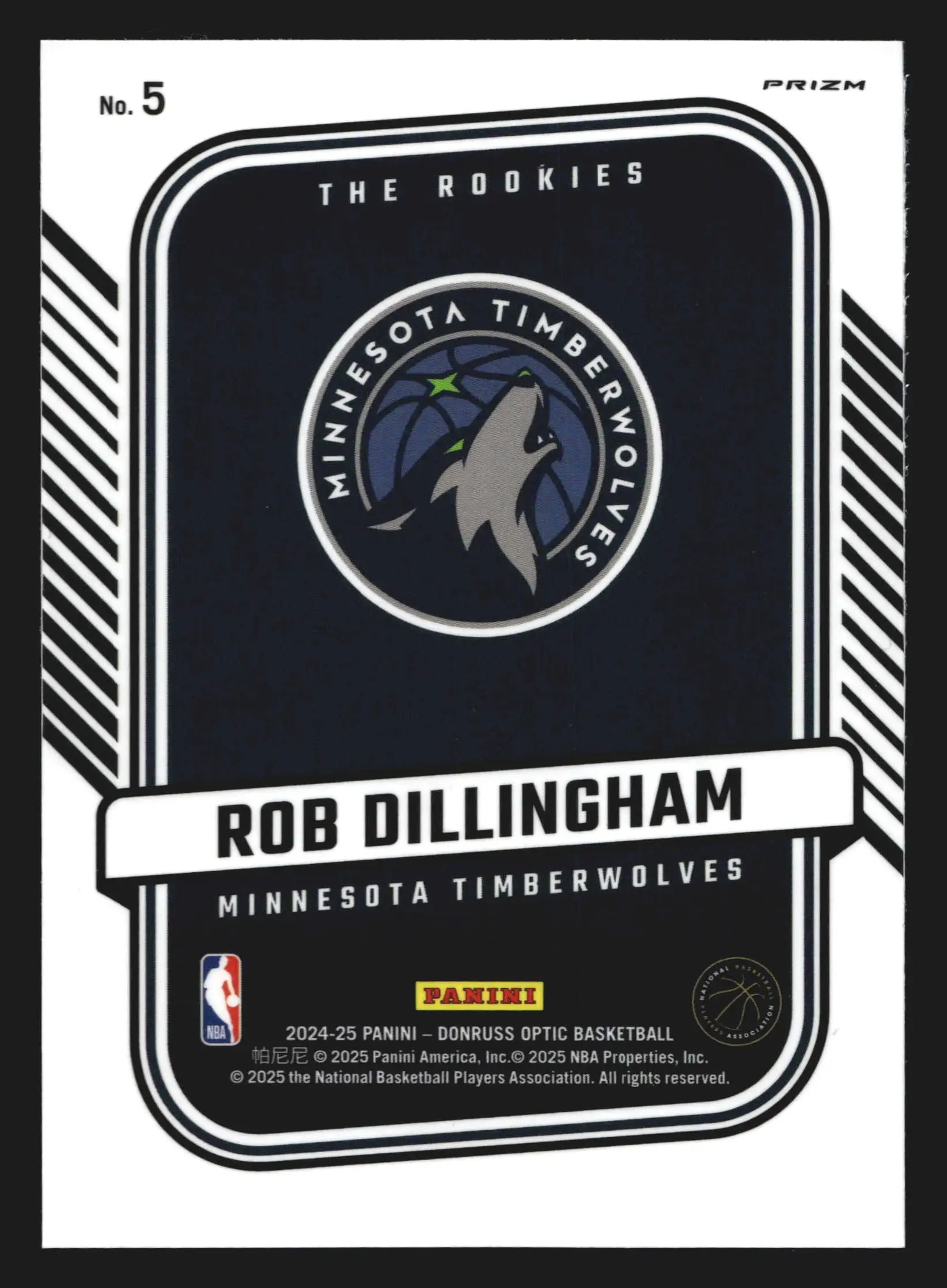 2024-25 Optic The Rookies Rob Dillingham #5 Silver Holo Prizm RC - Basketball Card Single