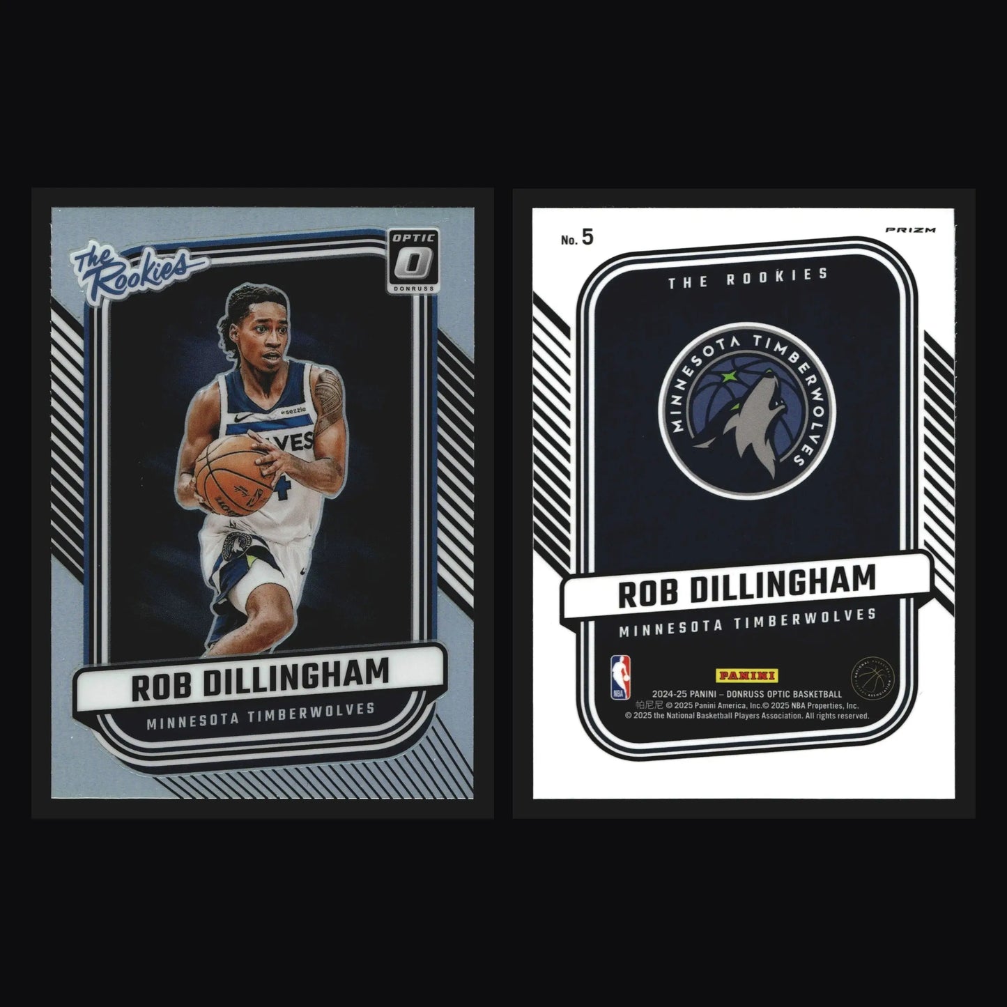 2024-25 Optic The Rookies Rob Dillingham #5 Silver Holo Prizm RC - Basketball Card Single