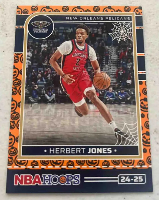 Halloween-themed Herbert Jones NBA trading card from Panini Basketball Haunted Hoops series