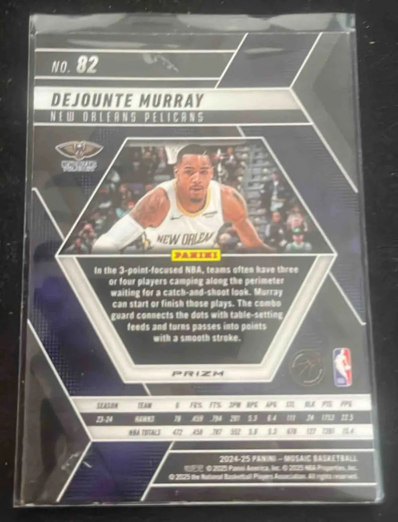 Collectible Panini Basketball Mosaic Dejounte Murray card in protective sleeve
