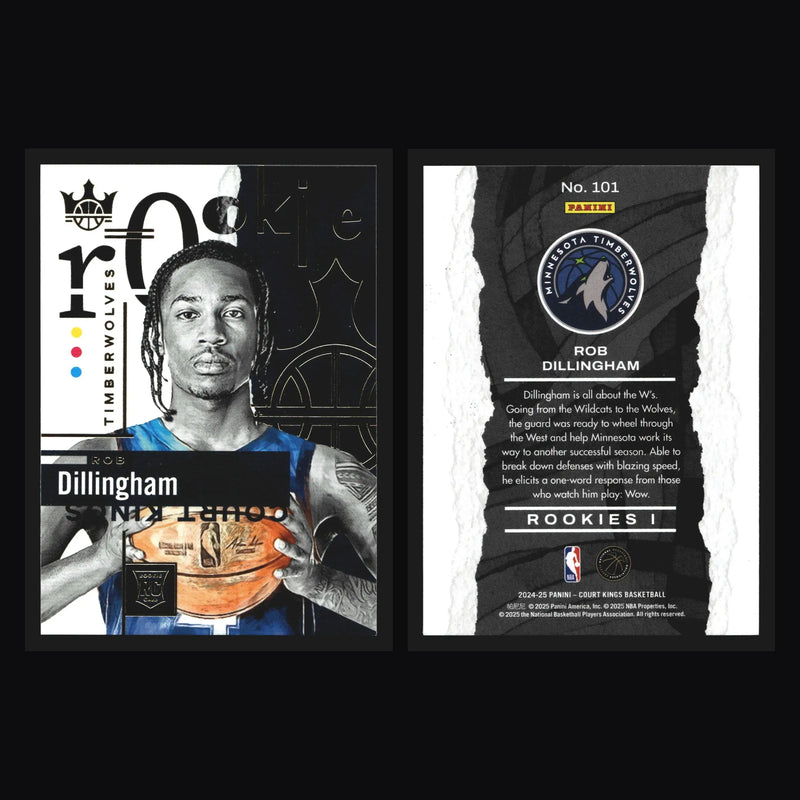 2024-25 Panini Court Kings Rob Dillingham #101 Rookies I RC Wolves - Basketball Card Single